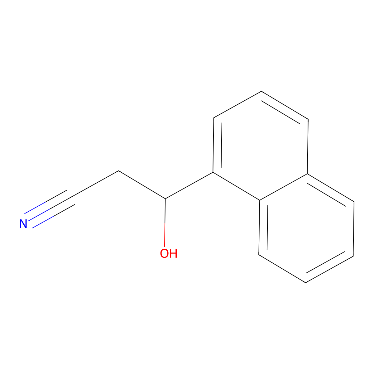3-Hydroxy-3-(naphthalen-1-yl)propanenitrile molecular structure, CAS 1029401-72-6
