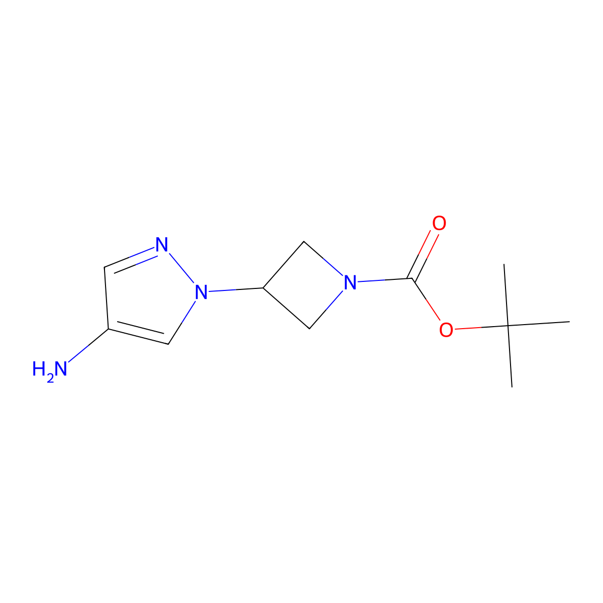 4-Amino-1-(1-Boc-azetidin-3-yl)-1H-pyrazole molecular structure, CAS 1029413-51-1