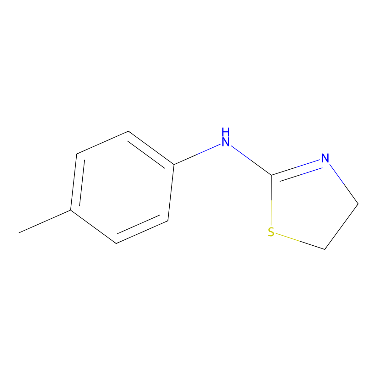 2-Thiazolamine, 4,5-dihydro-N-(4-methylphenyl)- molecular structure, CAS 102942-89-2