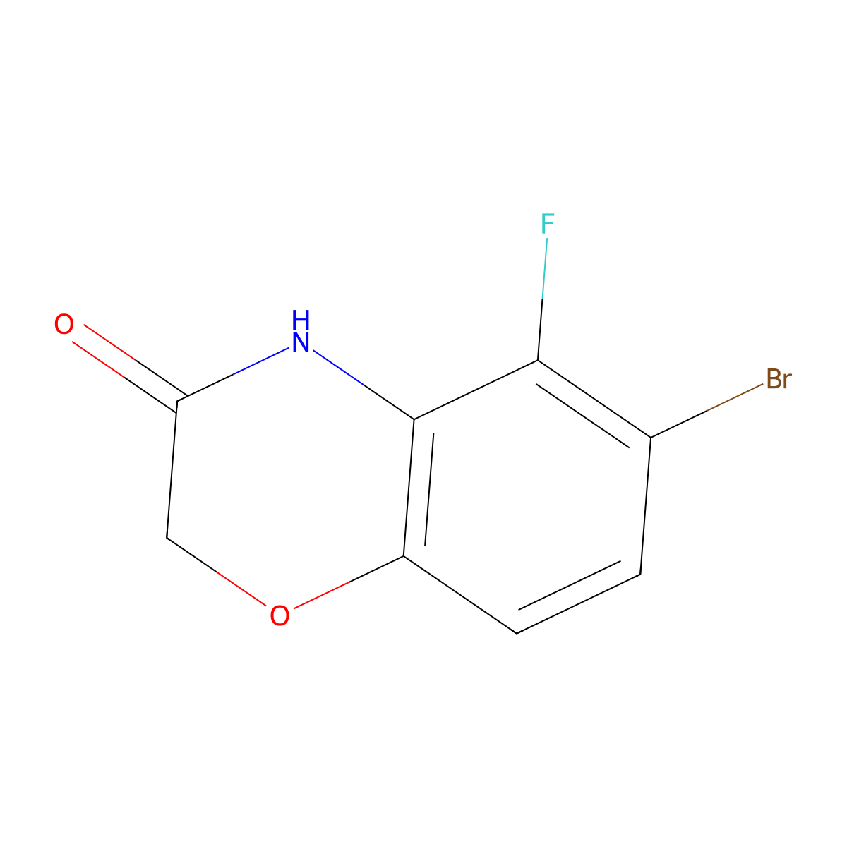6-Bromo-5-fluoro-2H-benzo[b][1,4]oxazin-3(4H)-one molecular structure, CAS 1029421-36-0