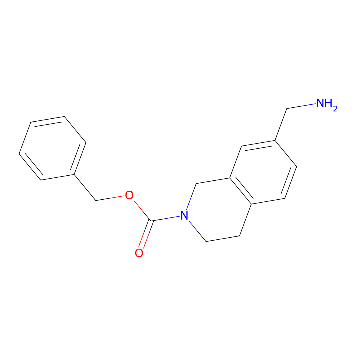 Benzyl 7-(aminomethyl)-3,4-dihydroisoquinoline-2(1H)-carboxylate molecular structure, CAS 1029422-09-0