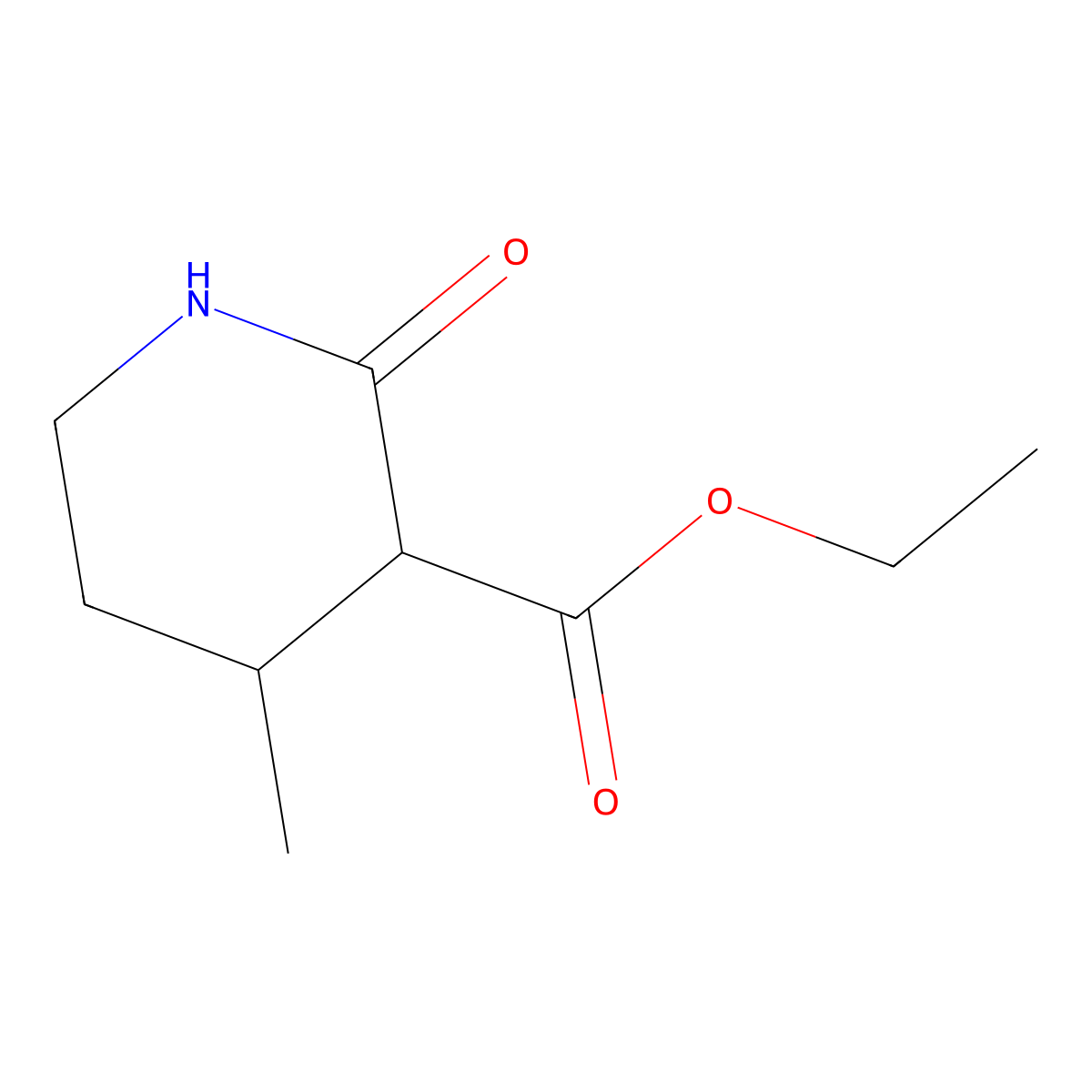 Ethyl 4-methyl-2-oxopiperidine-3-carboxylate molecular structure, CAS 102943-15-7