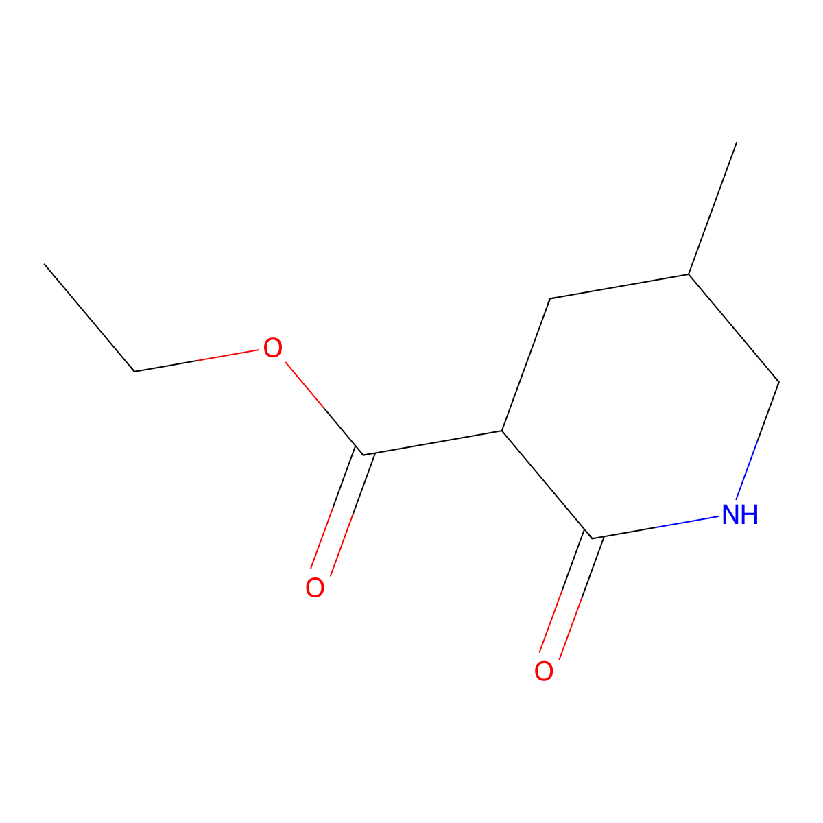 Ethyl 5-methyl-2-oxopiperidine-3-carboxylate molecular structure, CAS 102943-16-8