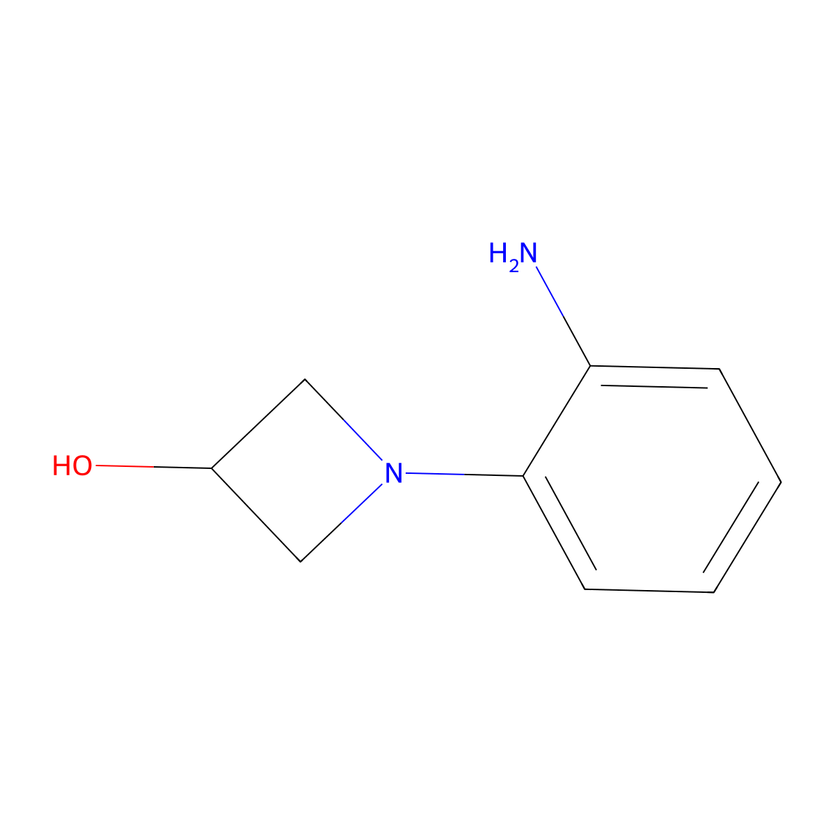 1-(2-Aminophenyl)-3-azetidinol molecular structure, CAS 1029432-72-1