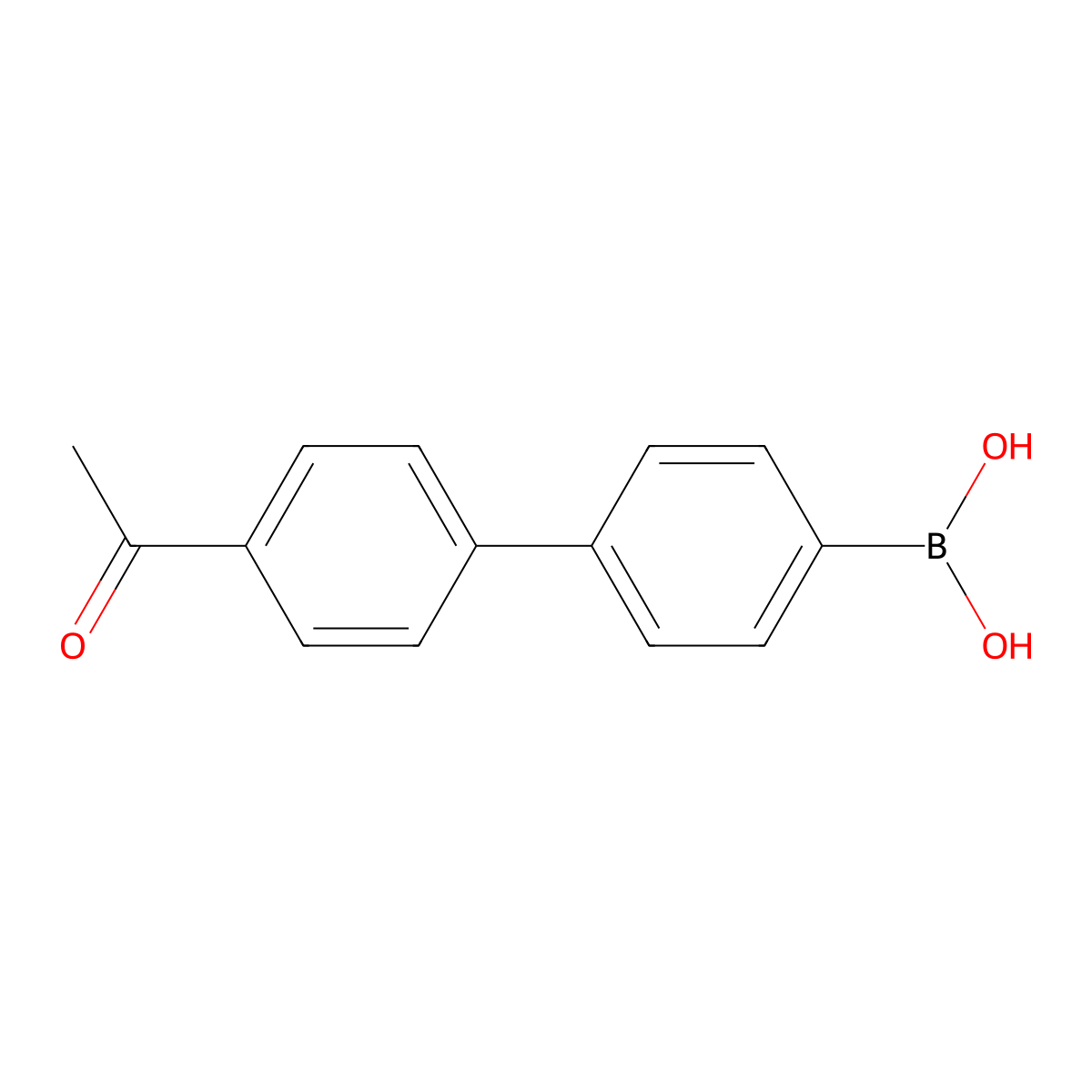 (4'-Acetyl-[1,1'-biphenyl]-4-yl)boronic acid molecular structure, CAS 1029438-14-9