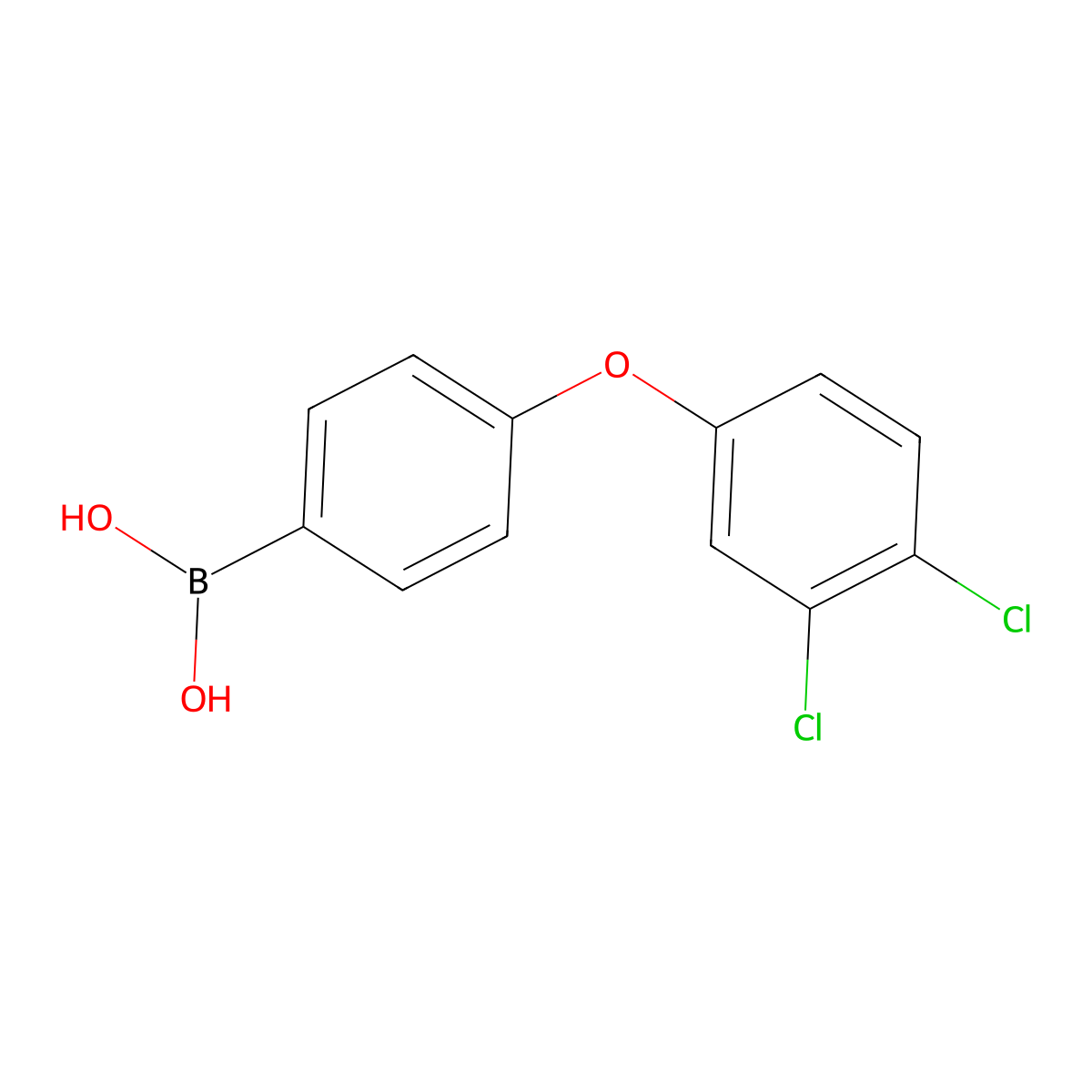 B-[4-(3,4-Dichlorophenoxy)phenyl]boronic acid molecular structure, CAS 1029438-52-5