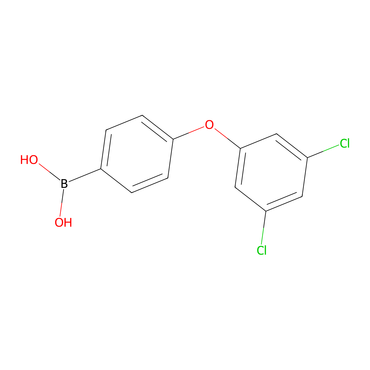 B-[4-(3,5-dichlorophenoxy)phenyl]boronic acid molecular structure, CAS 1029438-53-6