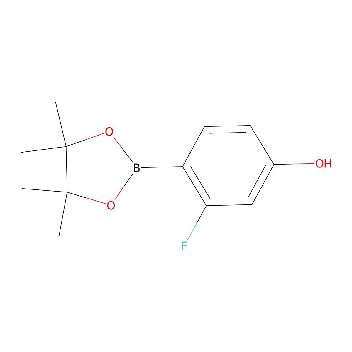 3-Fluoro-4-(4,4,5,5-tetramethyl-1,3,2-dioxaborolan-2-yl)phenol molecular structure, CAS 1029439-02-8