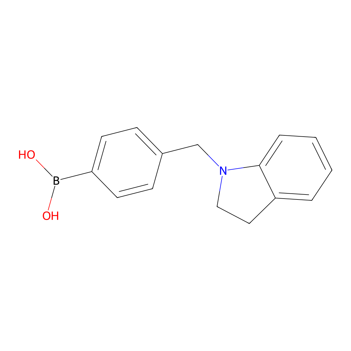 B-[4-[(2,3-dihydro-1H-indol-1-yl)methyl]phenyl]-Boronic acid molecular structure, CAS 1029439-58-4
