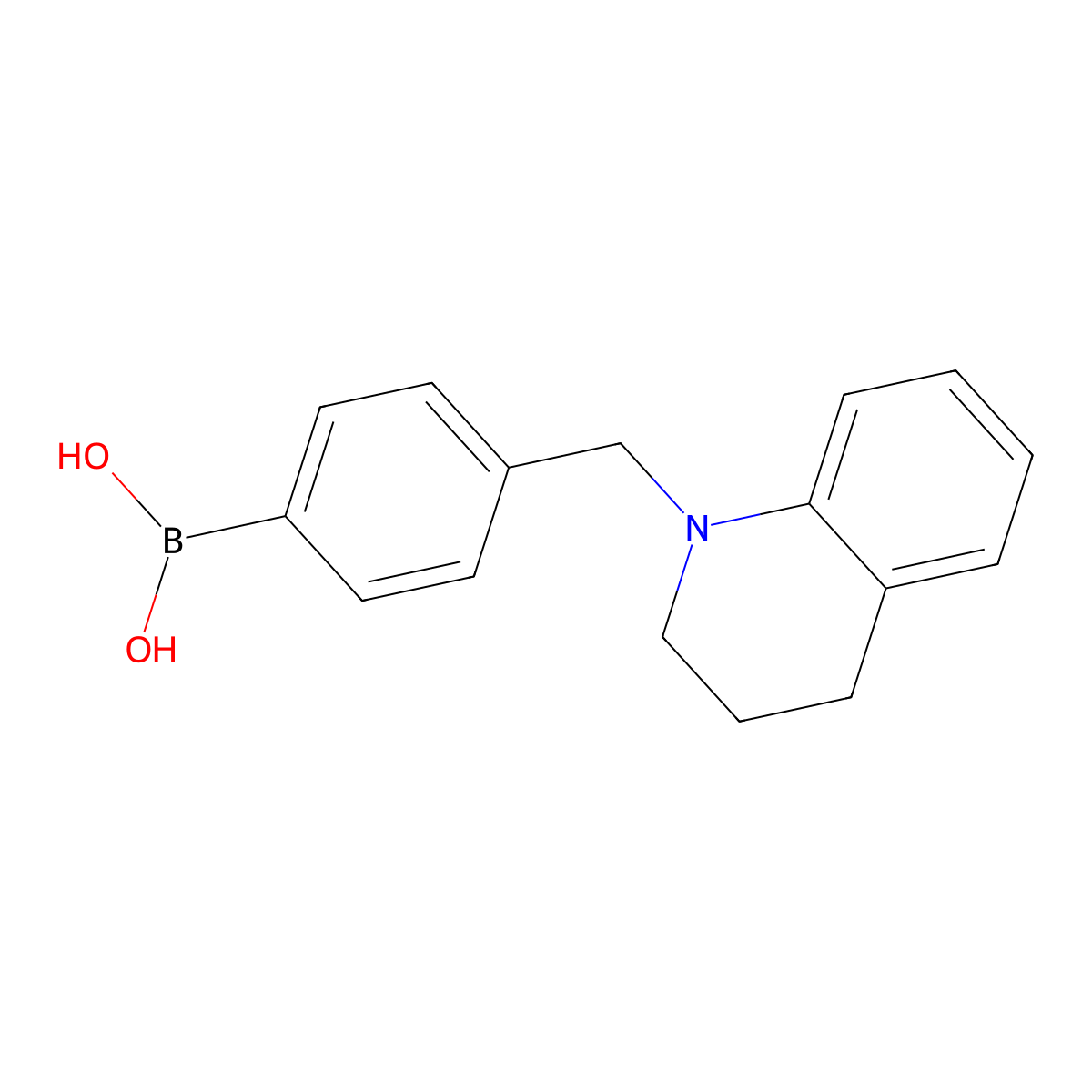 (4-((3,4-dihydroquinolin-1(2H)-yl)methyl)phenyl)boronic acid molecular structure, CAS 1029439-59-5