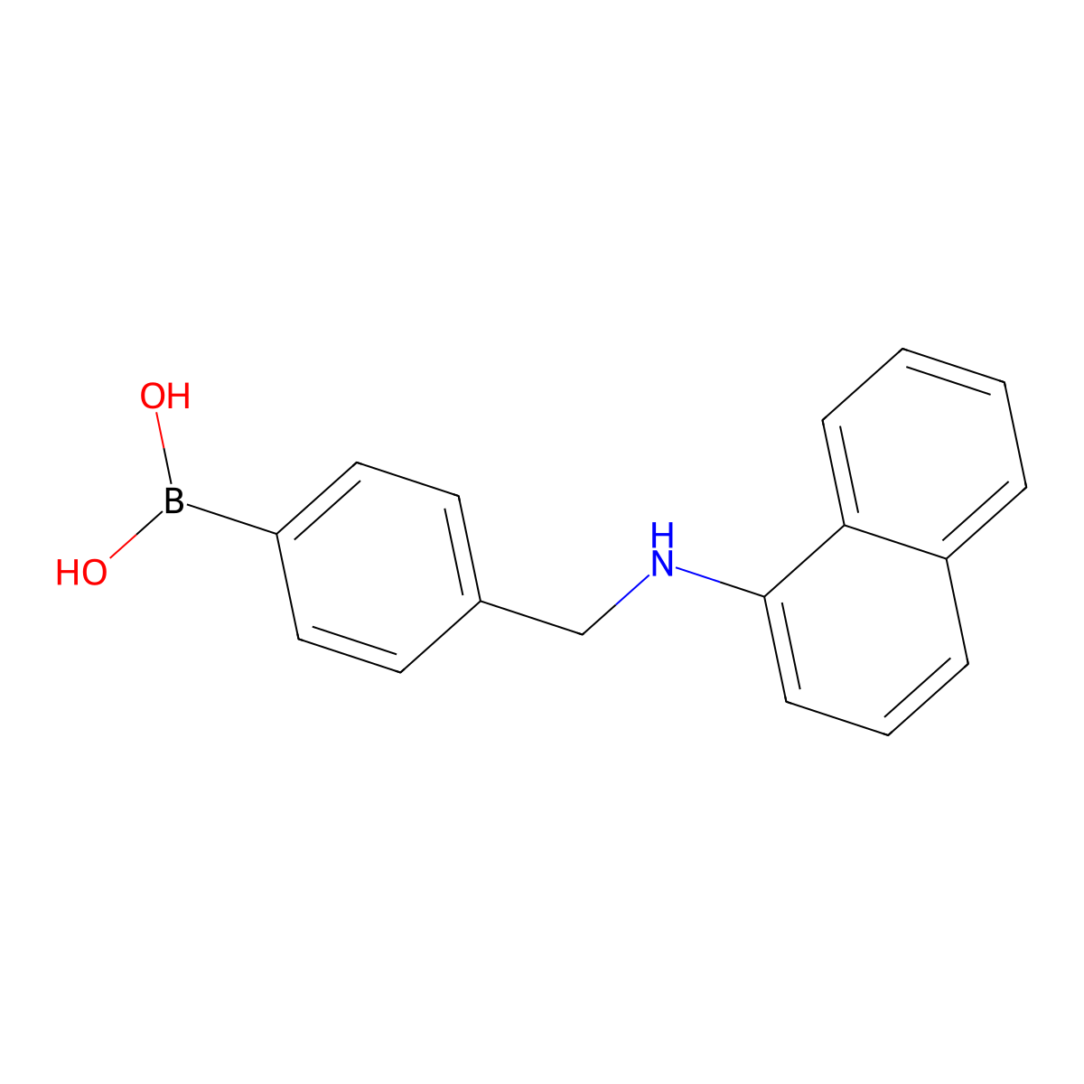 (4-((Naphthalen-1-ylamino)methyl)phenyl)boronic acid molecular structure, CAS 1029439-61-9