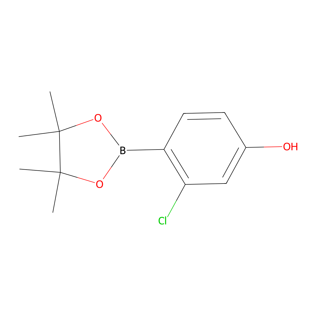 3-Chloro-4-(4,4,5,5-tetramethyl-1,3,2-dioxaborolan-2-YL)phenol molecular structure, CAS 1029439-70-0