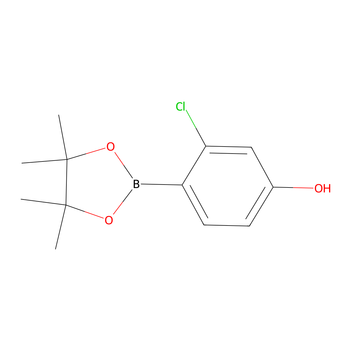 3-Chloro-4-(4,4,5,5-tetramethyl-1,3,2-dioxaborolan-2-YL)phenol molecular structure, CAS 1029439-70-0