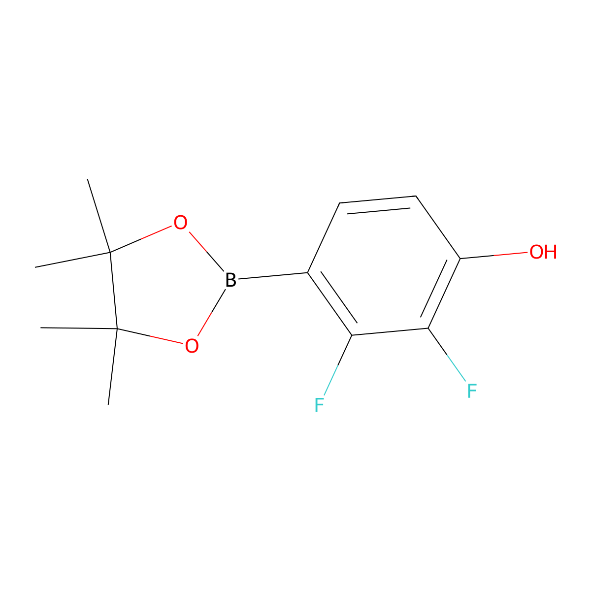 2,3-Difluoro-4-(tetramethyl-1,3,2-dioxaborolan-2-yl)phenol molecular structure, CAS 1029439-85-7