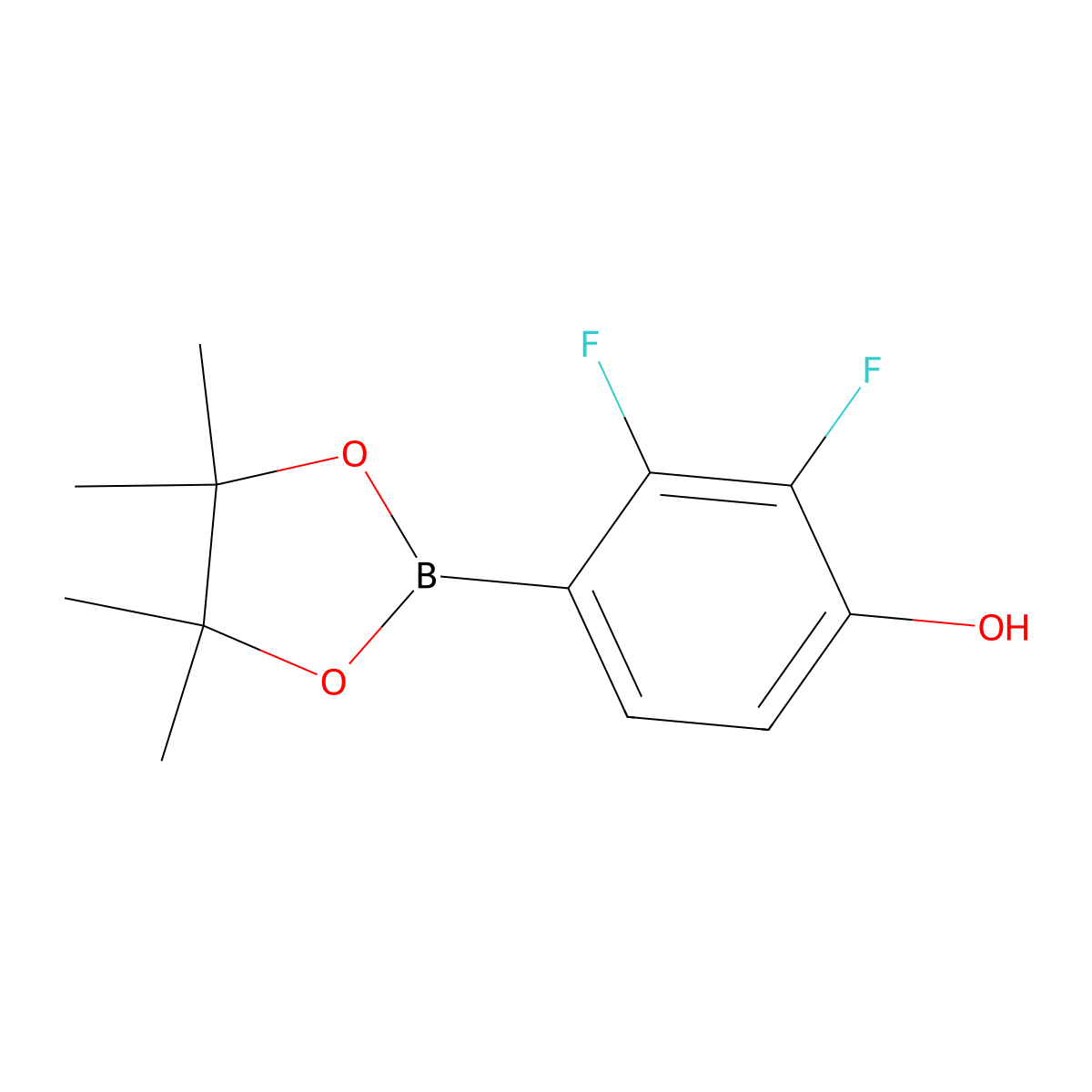 2,3-Difluoro-4-(tetramethyl-1,3,2-dioxaborolan-2-yl)phenol molecular structure, CAS 1029439-85-7