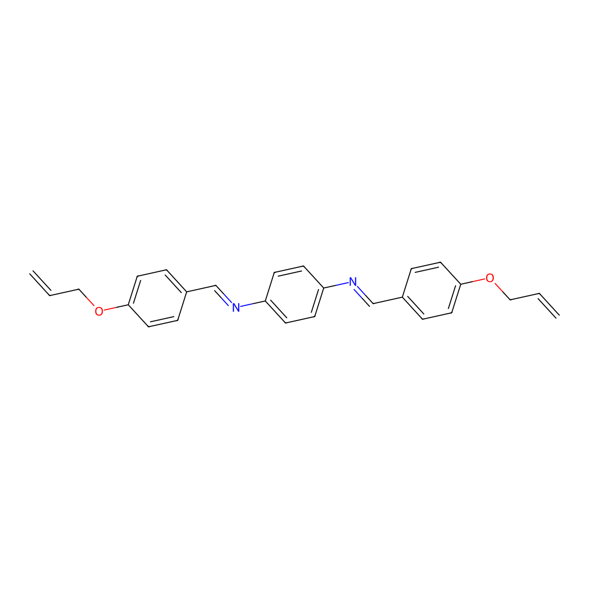 N,N'-Bis[[4-(2-propen-1-yloxy)phenyl]methylene]-1,4-benzenediamine molecular structure, CAS 102947-88-6