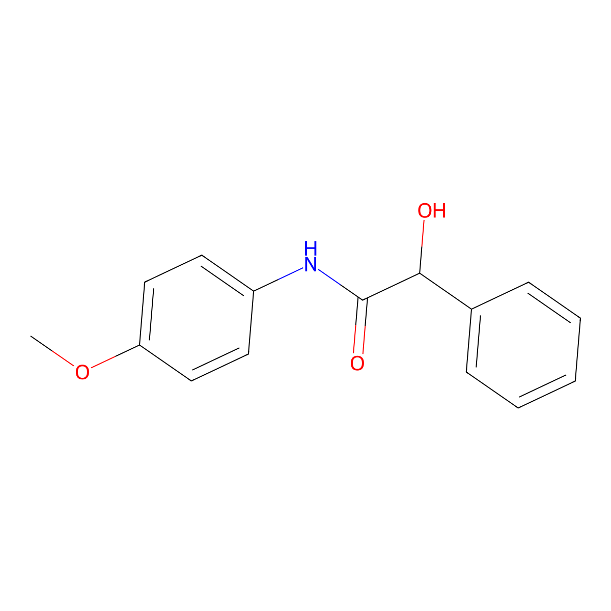2-Hydroxy-n-(4-methoxyphenyl)-2-phenylacetamide molecular structure, CAS 10295-49-5