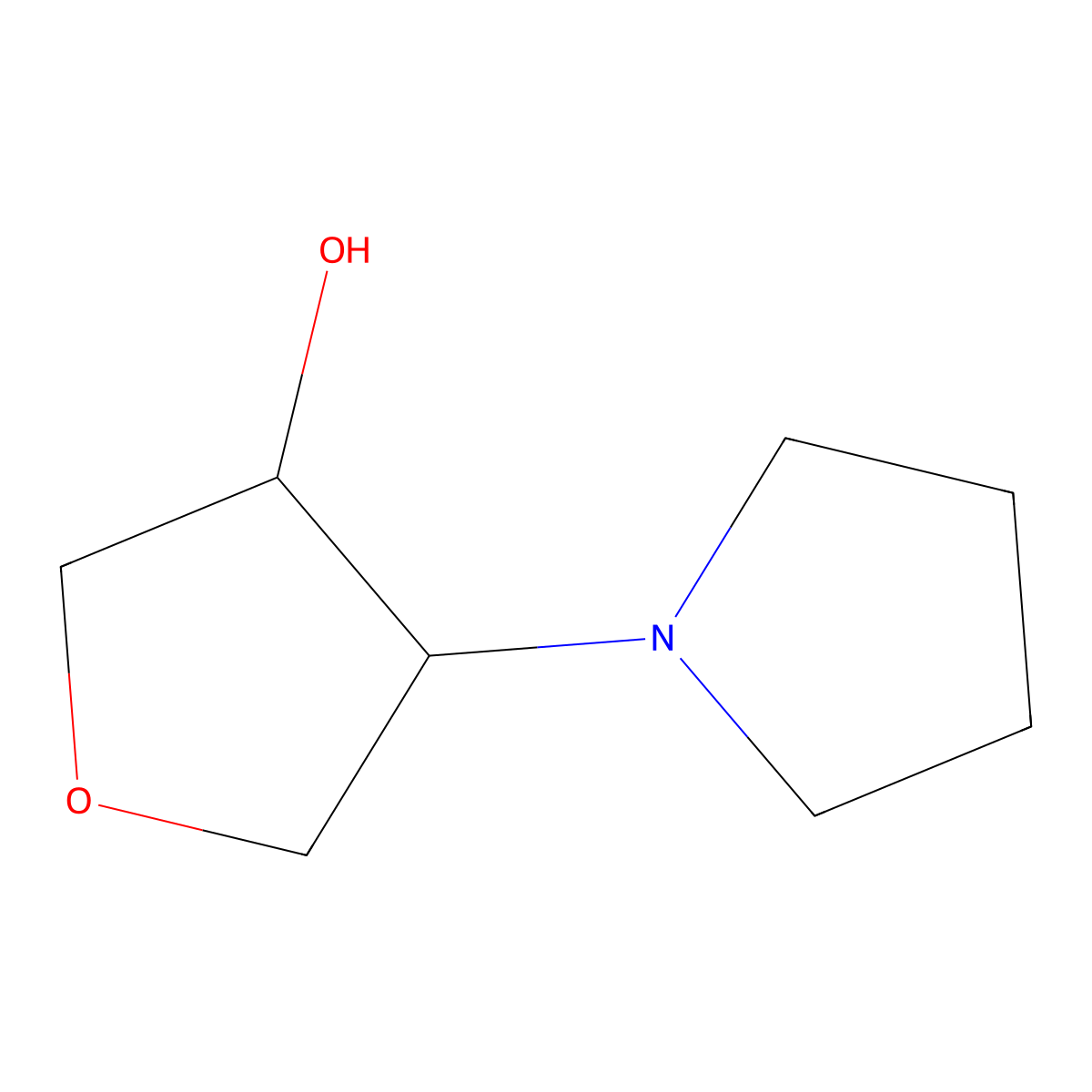 4-(Pyrrolidin-1-yl)oxolan-3-ol molecular structure, CAS 10295-95-1