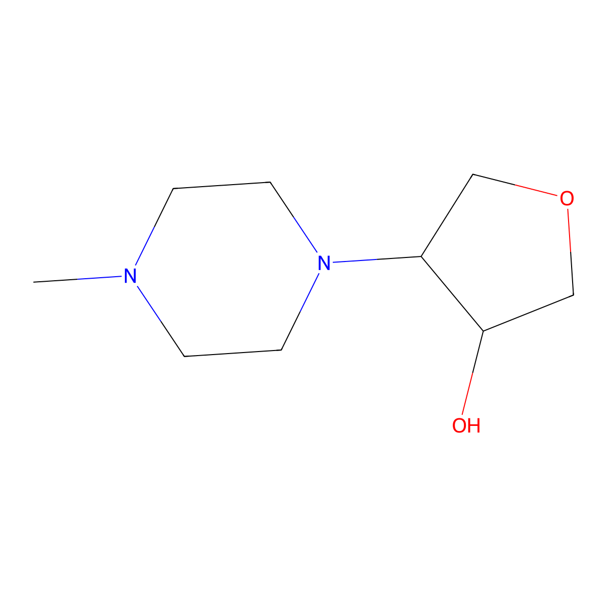 trans-4-(4-Methylpiperazin-1-yl)tetrahydrofuran-3-ol molecular structure, CAS 10295-99-5