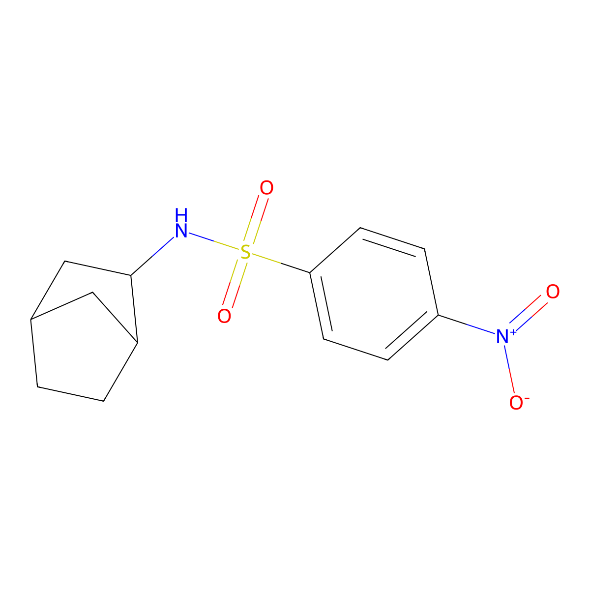 N-(3-bicyclo[2.2.1]heptanyl)-4-nitrobenzenesulfonamide molecular structure, CAS 1029529-98-3