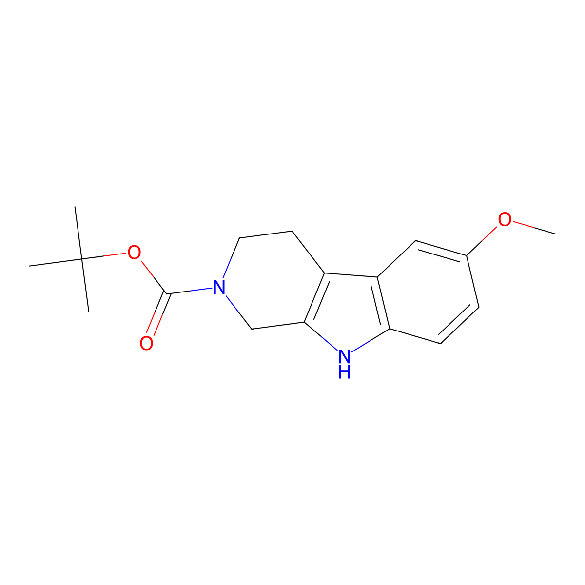 tert-Butyl 6-methoxy-1,3,4,9-tetrahydro-2H-beta-carboline-2-carboxylate molecular structure, CAS 1029578-08-2