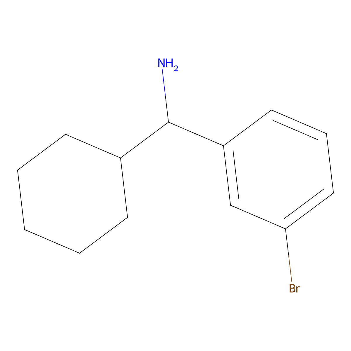 (3-Bromophenyl)(cyclohexyl)methanamine molecular structure, CAS 1029592-87-7