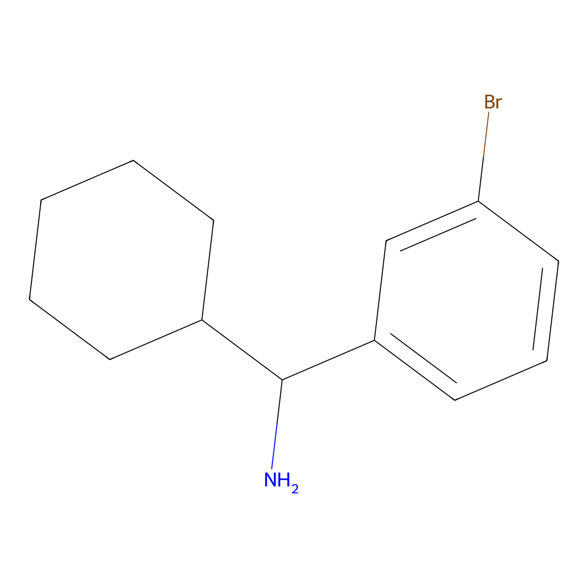 (3-Bromophenyl)(cyclohexyl)methanamine molecular structure, CAS 1029592-87-7