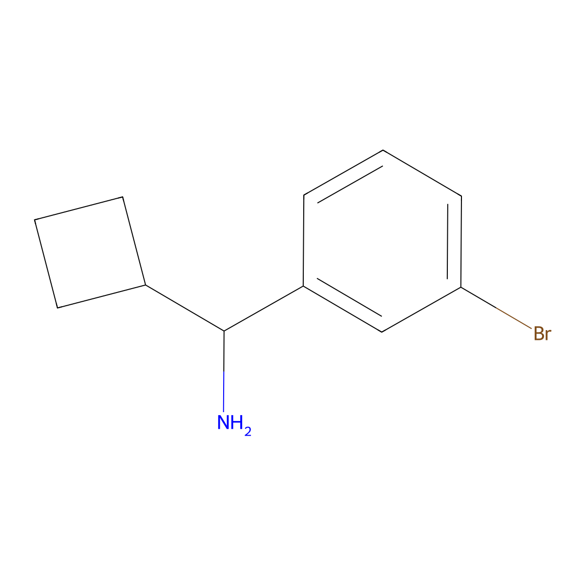 (3-Bromophenyl)(cyclobutyl)methanamine molecular structure, CAS 1029592-95-7