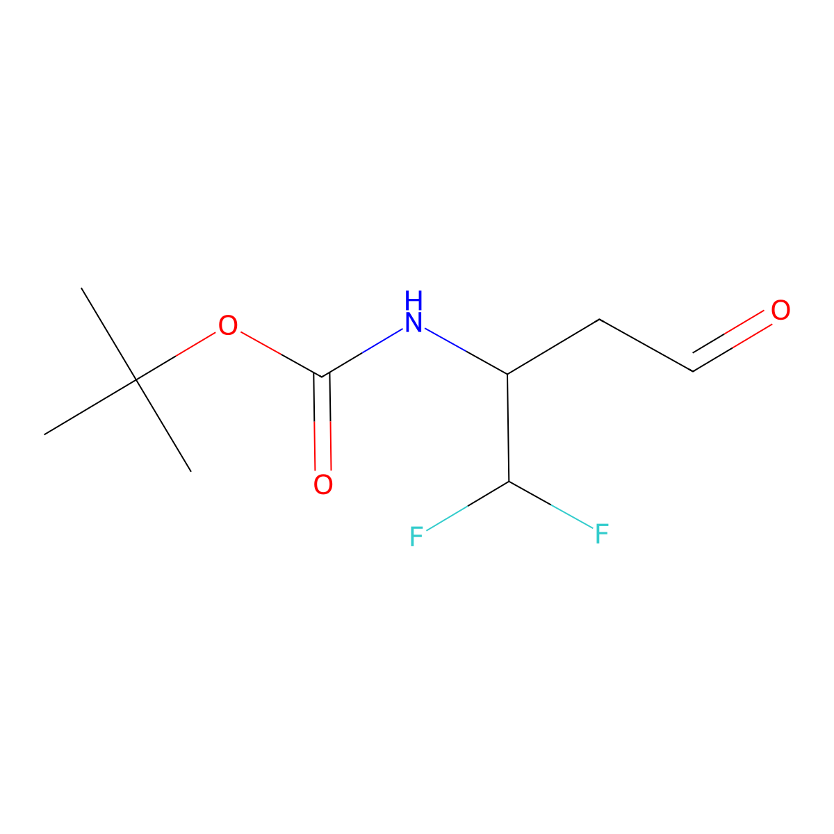 tert-butyl N-(1,1-difluoro-4-oxobutan-2-yl)carbamate molecular structure, CAS 1029623-77-5