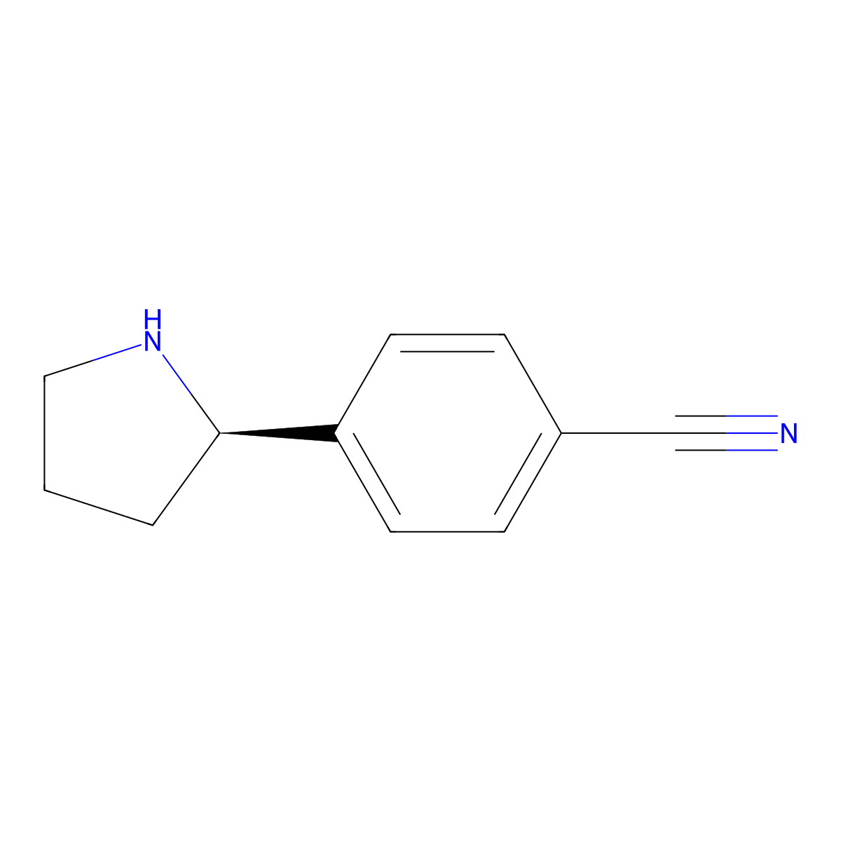 4-(2R)-2-Pyrrolidinylbenzonitrile molecular structure, CAS 1029650-34-7