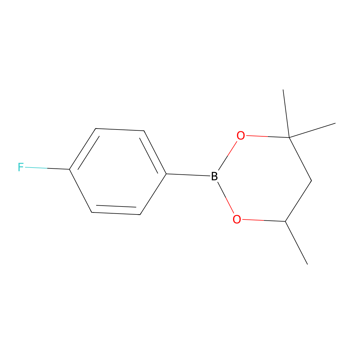 2-(4-Fluorophenyl)-4,4,6-trimethyl-1,3,2-dioxaborinane molecular structure, CAS 1029653-69-7