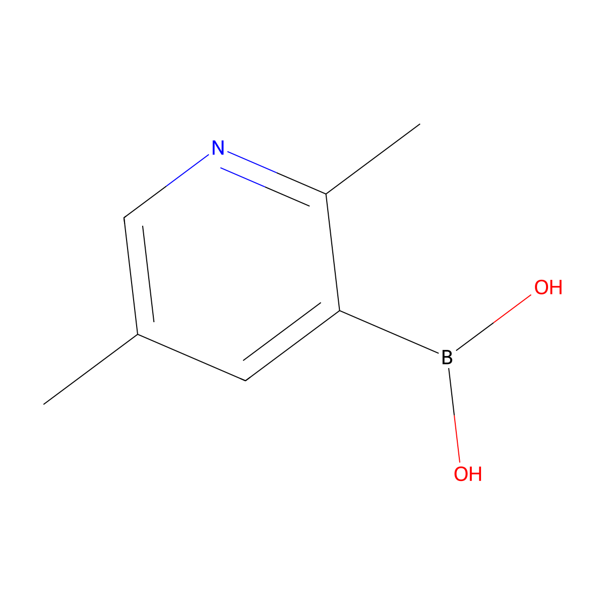 2,5-Dimethylpyridine-3-Boronic Acid molecular structure, CAS 1029654-18-9