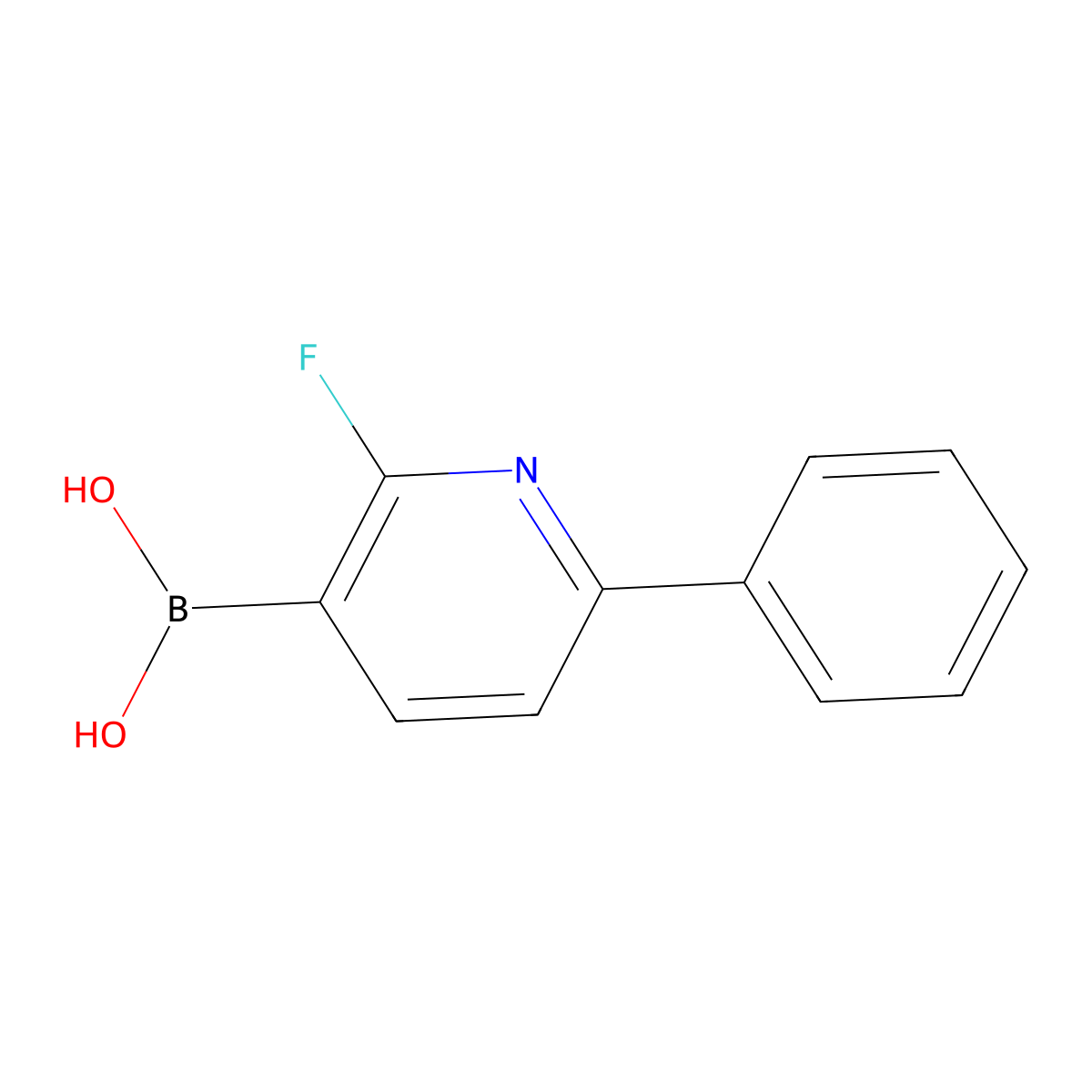 2-Fluoro-6-phenylpyridine-3-boronic acid molecular structure, CAS 1029654-19-0