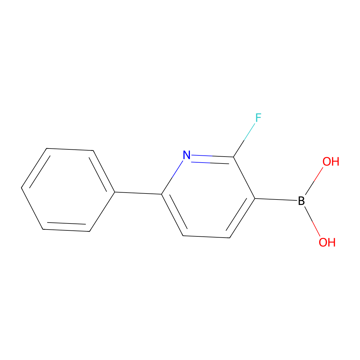 2-Fluoro-6-phenylpyridine-3-boronic acid molecular structure, CAS 1029654-19-0