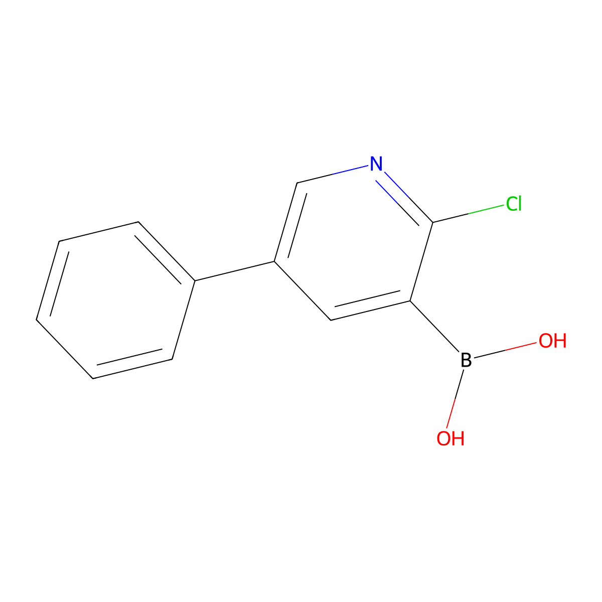 2-Chloro-5-phenylpyridine-3-boronic acid molecular structure, CAS 1029654-22-5