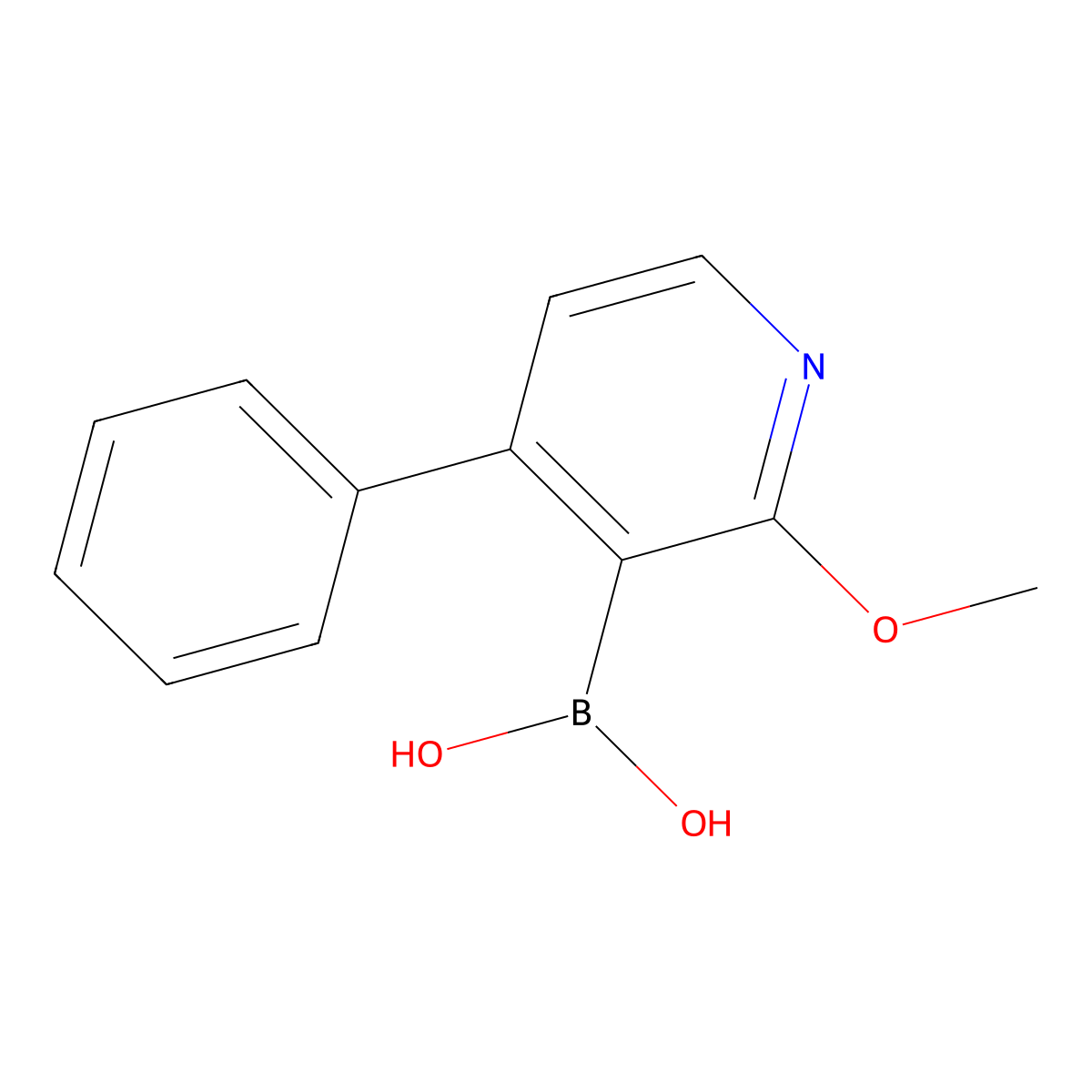 2-Methoxy-4-phenylpyridine-3-boronic acid molecular structure, CAS 1029654-24-7
