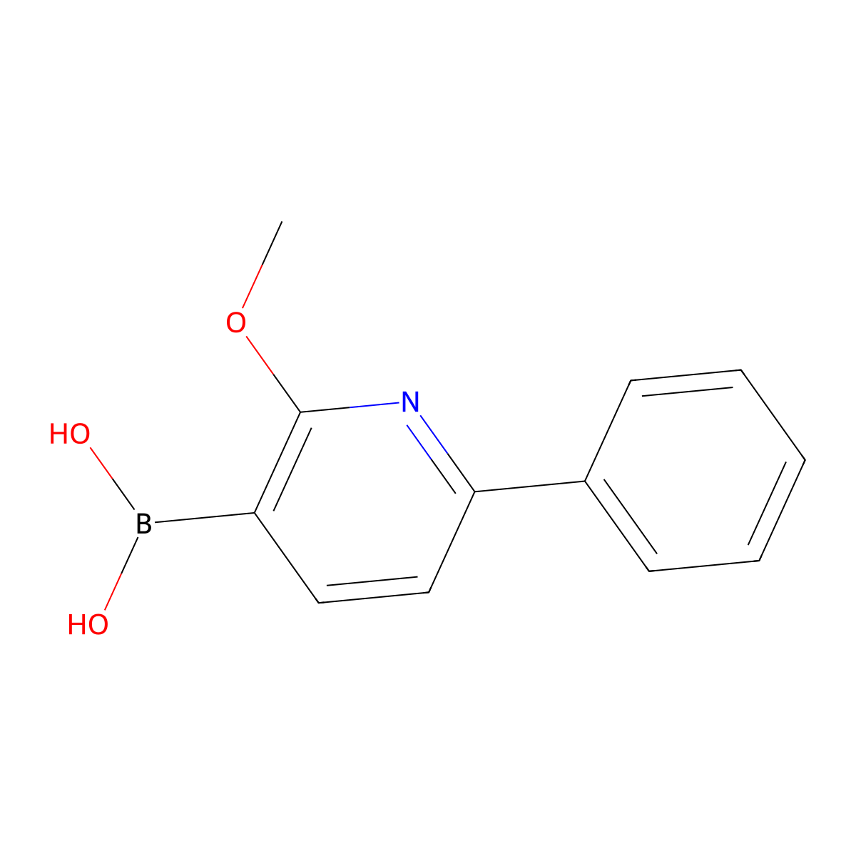 2-Methoxy-6-phenylpyridine-3-boronic acid molecular structure, CAS 1029654-26-9