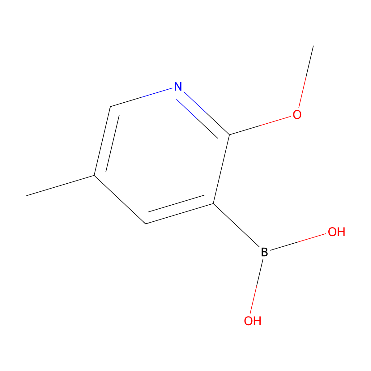 2-Methoxy-5-methylpyridine-3-boronic acid molecular structure, CAS 1029654-27-0