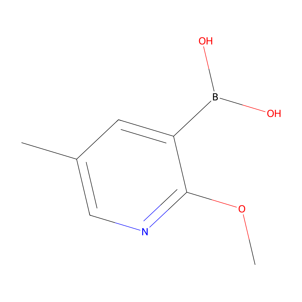 2-Methoxy-5-methylpyridine-3-boronic acid molecular structure, CAS 1029654-27-0