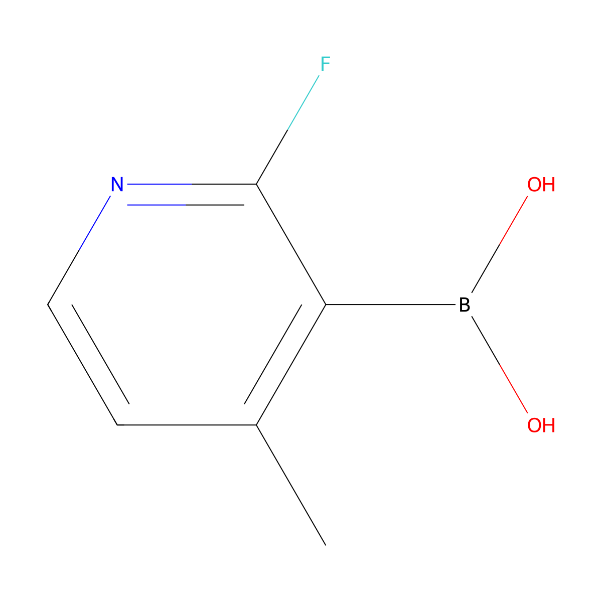(2-Fluoro-4-methylpyridin-3-yl)boronic acid molecular structure, CAS 1029654-30-5
