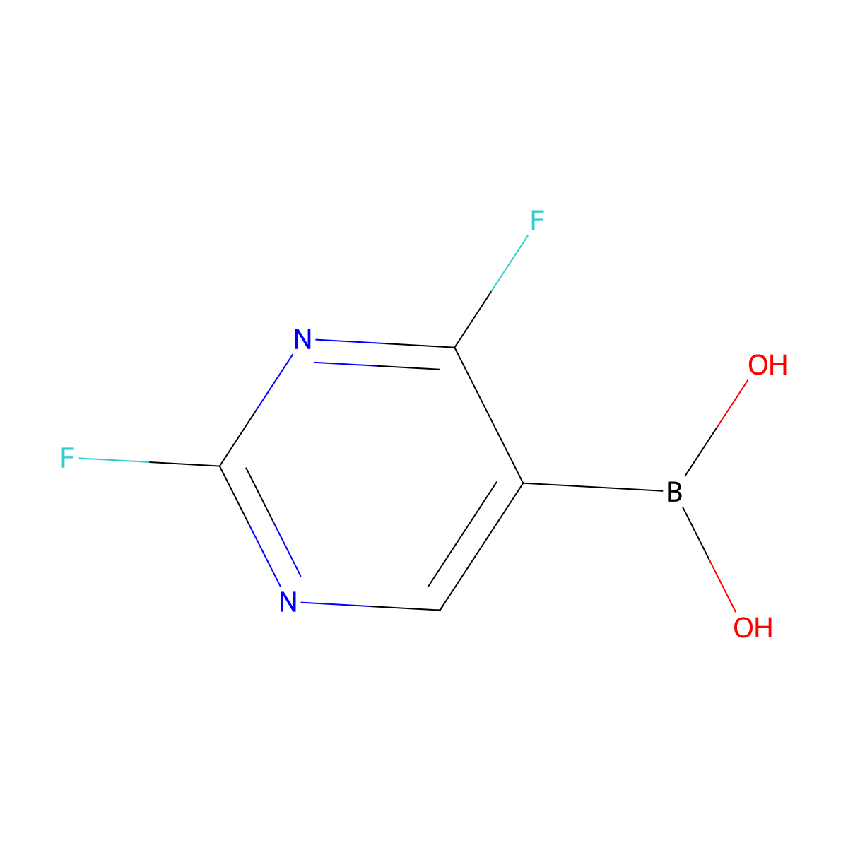 (2,4-difluoropyrimidin-5-yl)boronic Acid molecular structure, CAS 1029654-41-8