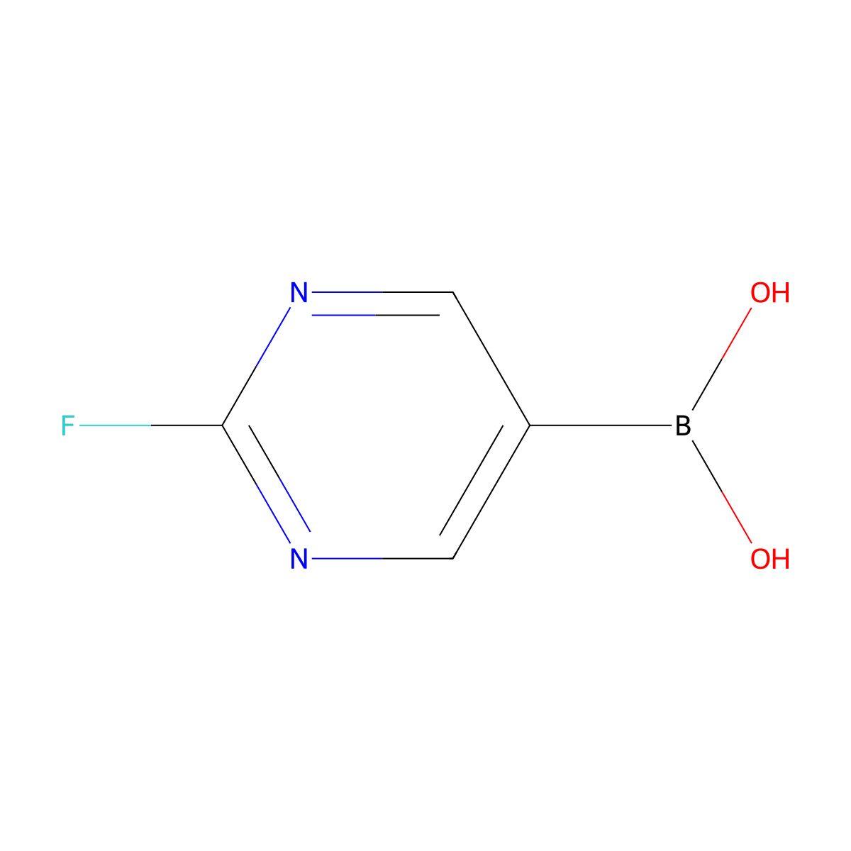 2-Fluoropyrimidine-5-boronic acid molecular structure, CAS 1029654-42-9