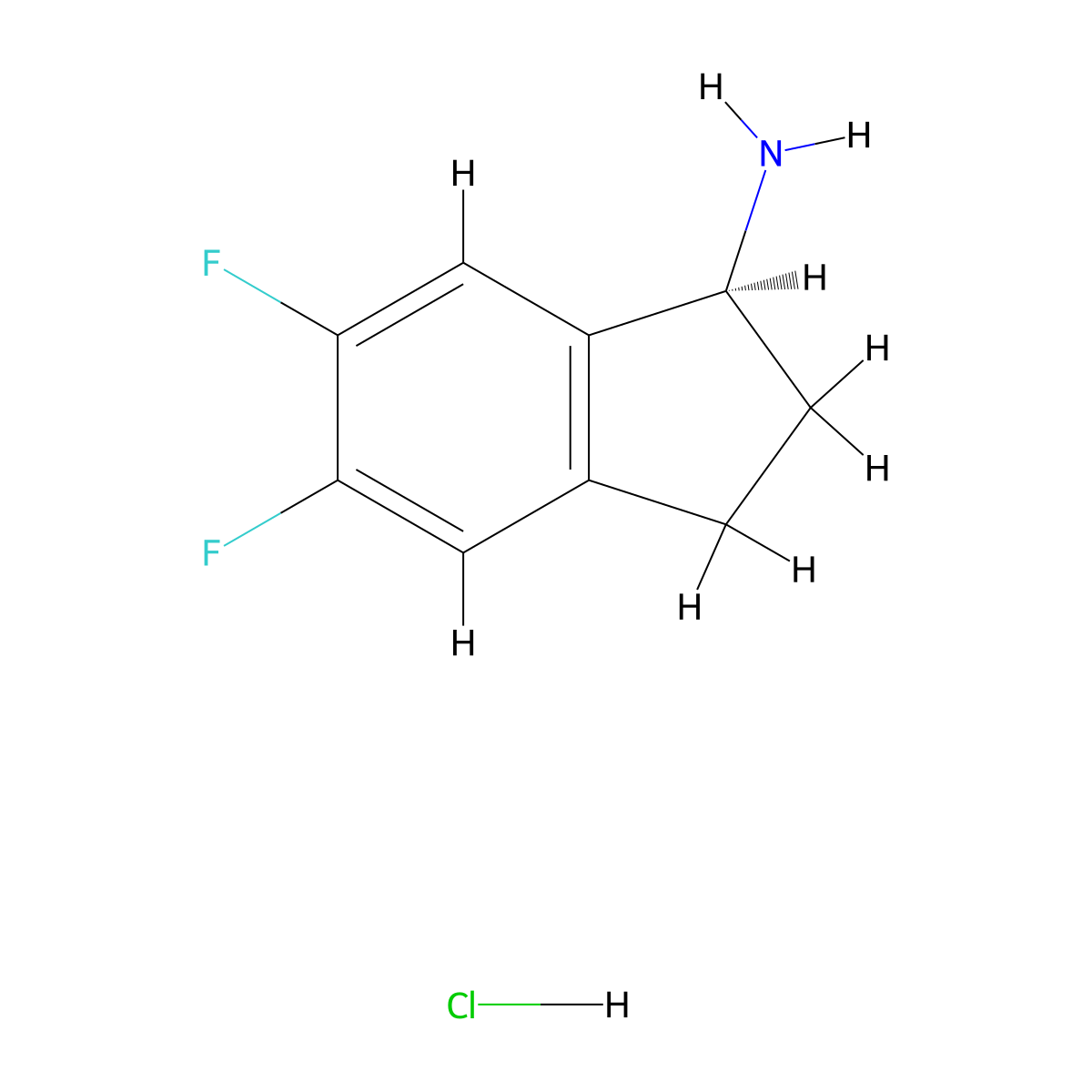 (s)-5,6-Difluoro-2,3-dihydro-1h-inden-1-amine hydrochloride molecular structure, CAS 1029689-74-4