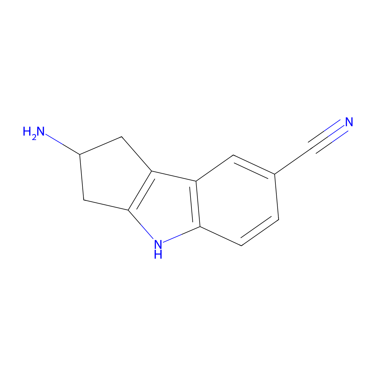 2-Amino-1,2,3,4-tetrahydrocyclopenta[b]indole-7-carbonitrile molecular structure, CAS 1029691-09-5