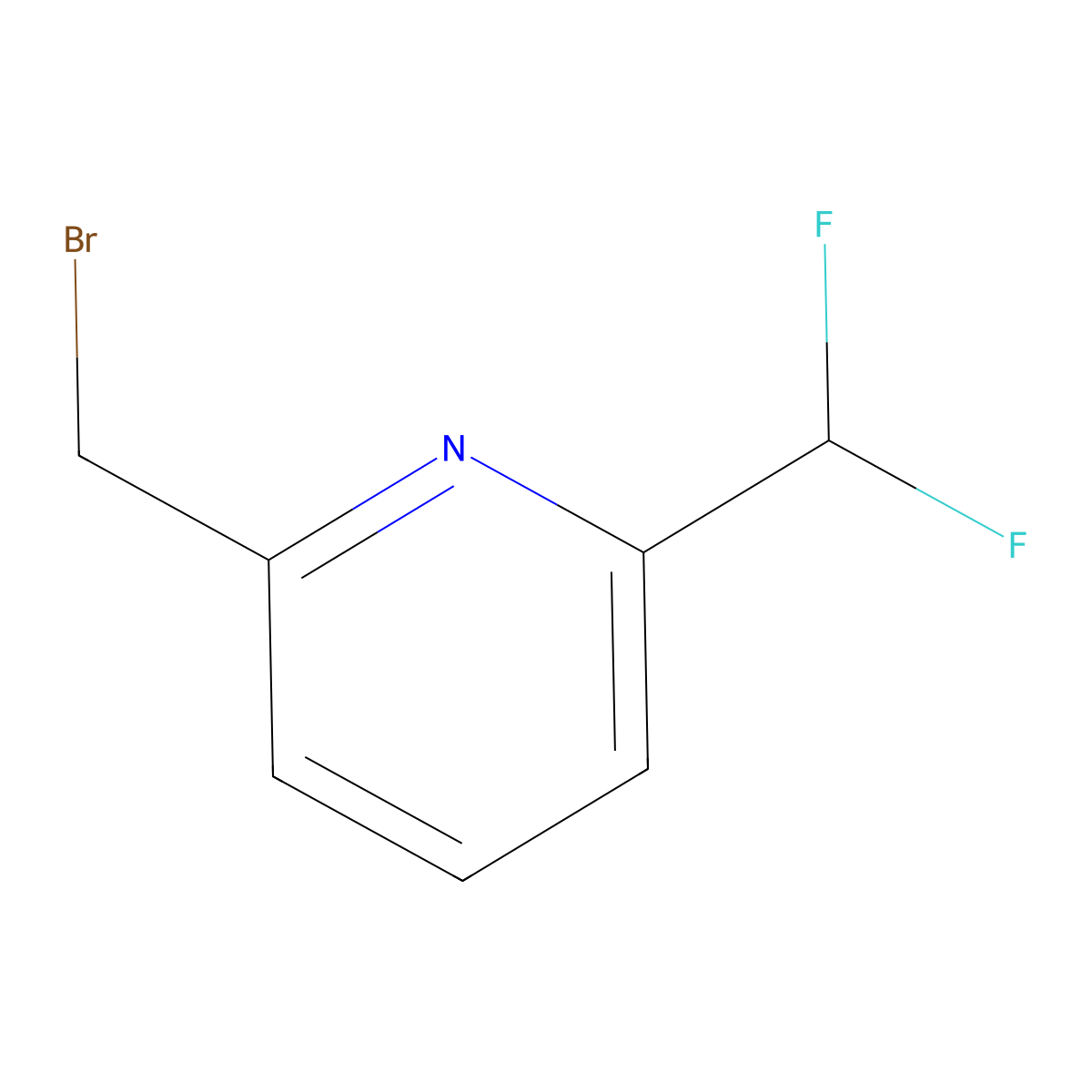 2-(Bromomethyl)-6-(difluoromethyl)pyridine molecular structure, CAS 1029691-29-9