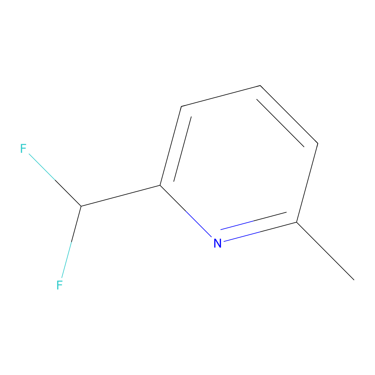 2-(Difluoromethyl)-6-methylpyridine molecular structure, CAS 1029691-30-2