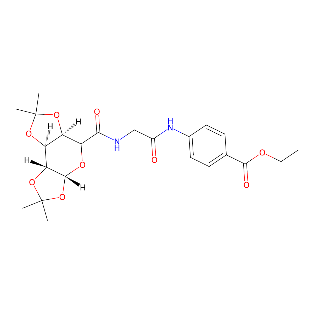 ethyl 4-[[2-[[(1S,2R,6R,9R)-4,4,11,11-tetramethyl-3,5,7,10,12-pentaoxatricyclo[7.3.0.02,6]dodecane-8-carbonyl]amino]acetyl]amino]benzoate molecular structure, CAS 1029693-08-0