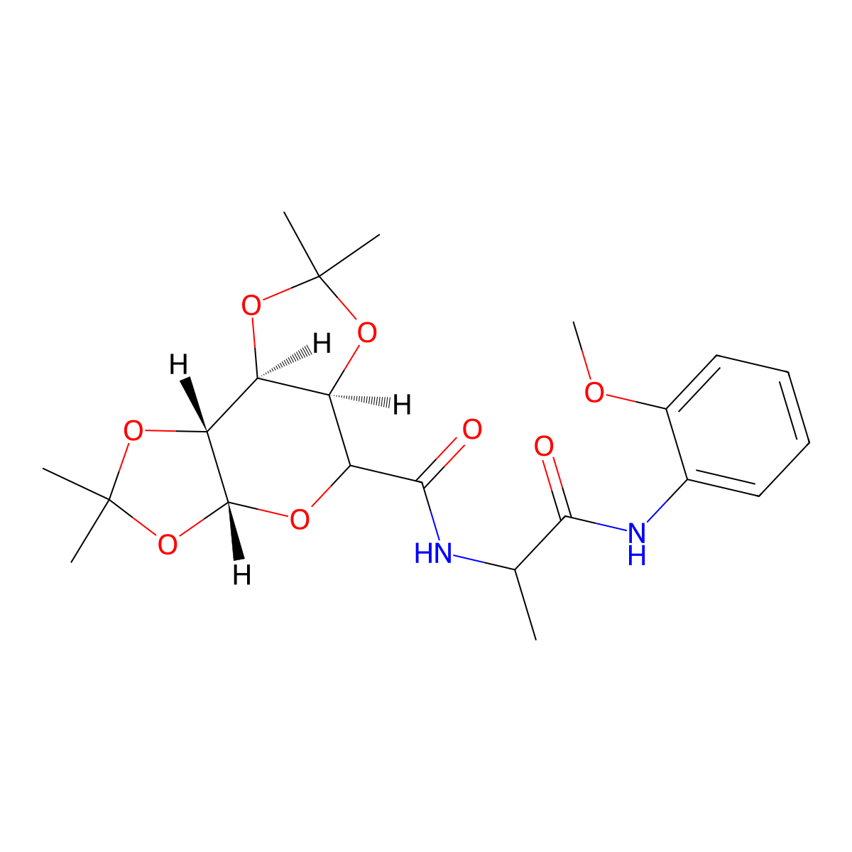 (1S,2R,6R,9R)-N-[1-(2-methoxyanilino)-1-oxopropan-2-yl]-4,4,11,11-tetramethyl-3,5,7,10,12-pentaoxatricyclo[7.3.0.02,6]dodecane-8-carboxamide molecular structure, CAS 1029693-20-6