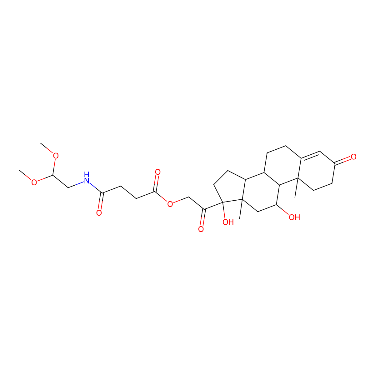 [2-[(8S,9S,10R,11S,13S,14S,17R)-11,17-dihydroxy-10,13-dimethyl-3-oxo-2,6,7,8,9,11,12,14,15,16-decahydro-1H-cyclopenta[a]phenanthren-17-yl]-2-oxoethyl] 4-(2,2-dimethoxyethylamino)-4-oxobutanoate molecular structure, CAS 1029696-90-9
