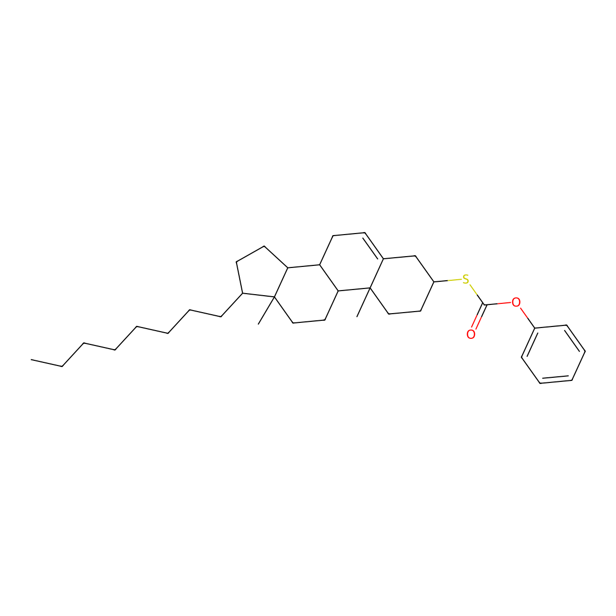 phenyl [(3S,8S,9S,10R,13R,14S,17S)-10,13-dimethyl-17-octyl-2,3,4,7,8,9,11,12,14,15,16,17-dodecahydro-1H-cyclopenta[a]phenanthren-3-yl]sulfanylformate molecular structure, CAS 1029697-83-3